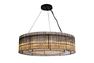 Люстра подвесная прозрачное стекло/черный металл