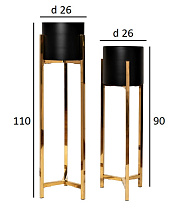 Набор из 2х металлических кашпо на подставке