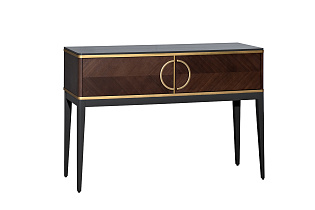 Консоль с 2-мя ящиками темный шпон