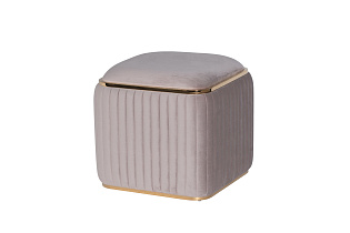 Пуф Гларус (Glarus) велюровый серый