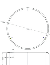 Стол журнальный круглый темный шпон