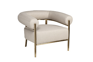 Кресло серое/матовое золото