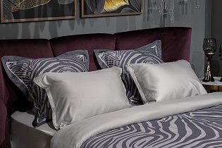 Комплект постельного белья "Саванна" серый семейный с наволочками 50х70см