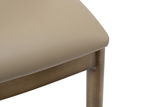 Стул обеденный экокожа бежевый/бронза