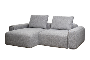 Диван Turin трехместный с канапе раскладной черно-серый