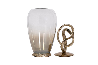 Ваза декоративная с крышкой «Лиана» металл/стекло 2 (превью)