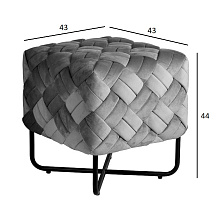 Пуф из плетеного велюра бежевый 5 (превью)