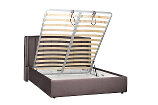 Кровать Одри(Odry) с подъемным механизмом и бельевым ящиком лилово-серая