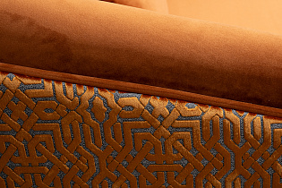 Диван Trevi трехместный раскладной оранжевый с кантом