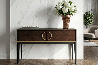 Консоль с 2-мя ящиками темный шпон