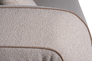 Диван Amelia трехместный букле светлый с бежевым кантом