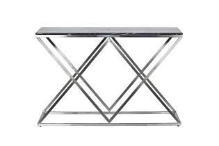 Консоль искусственный черный мрамор/мат.хром