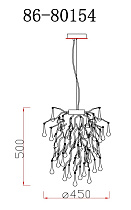 Люстра подвесная "Капли" круглая золото