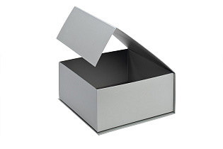 Коробка подарочная 26*25*11см серебристая