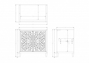 Комод зеркальный двухдверный