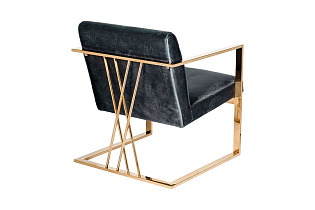 Стул велюровый зеленый/золото