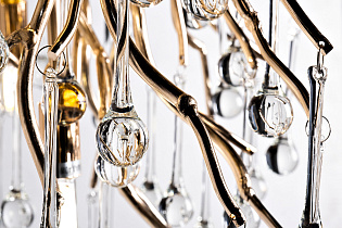 Люстра подвесная "Капли" круглая (шампань)