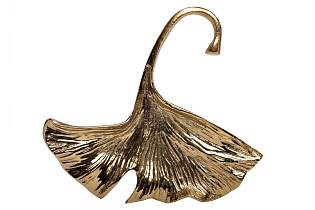 Декор настенный "Лист гингко" золотой