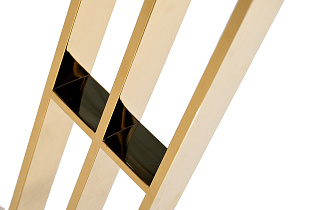 Стол обеденный квадратный прозрачное стекло/золото