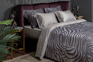 Комплект постельного белья "Саванна" серый семейный с наволочками 70х70см