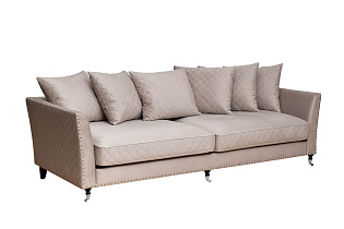 Диван Сорренто(Sorrento) 250 трехместный велюровый светло-серый