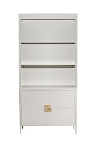 Шкаф-витрина открытый с комодом бежевый