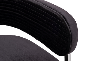 Стул велюровый черный/матовый хром