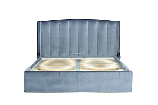 Дизайнерская кровать Odry с подъемным механизмом вельвет синяя