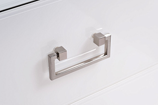 Тумбочка с ящиками белая/хром