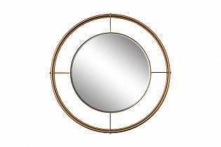 Зеркало круглое в металлической золотой раме