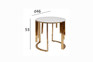 Столик журнальный круглый стекло/золото