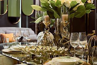 Подсвечник на металлической ножке (золотой) 3 (превью)