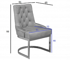Стул велюровый светло-серый/хром
