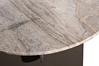 Столик журнальный Арка (Arco) травертин круглый