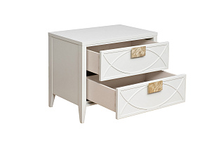 Тумбочка прикроватная с 2-мя ящиками бежевая