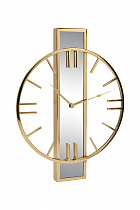 Часы настенные с зеркальной планкой золотые