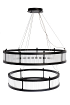 Люстра Анкона двойная (Ancona Double) круглая стекло прозрачное/черный металл