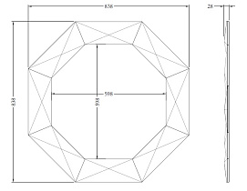 Зеркало круглое в объемной раме