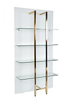Стеллаж Марбелла Уайт (Marbella White) бел/зол со стеклянными полками