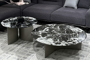 Стол журнальный искусственный мрамор черный 9 (превью)