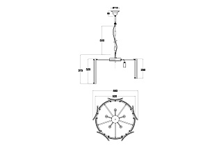 Светильник потолочный металлический золотой