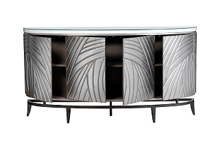 Комод серебристый с дверцами