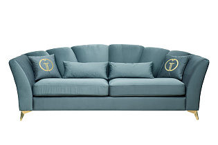Диван Annette трехместный велюровый бирюзовый 1 (превью)
