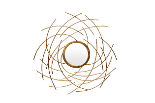 Зеркало металлическое золотое