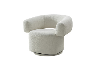 Кресло поворотное Лугано (Lugano) букле белое