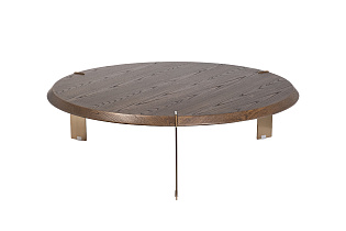 Стол журнальный круглый темный шпон 1 (превью)