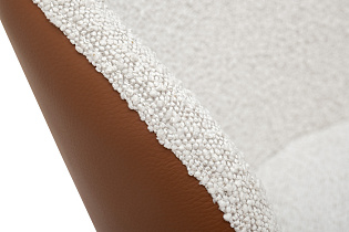 Стул обеденный букле кремовый/экокожа терракотовая