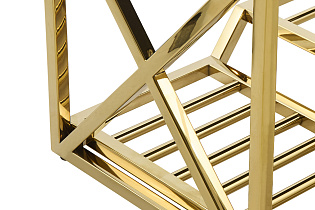 Банкетка велюровая серо-бежевая/золото