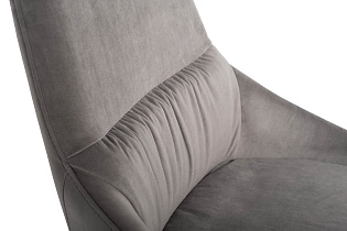 Стул на металлическом каркасе серый велюровый 3 (превью)