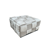 Пуф плетеный велюровый светло-бежевый 2 (превью)